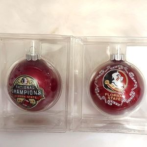 2 Florida State Seminoles Christmas ornaments